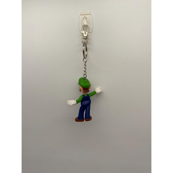 Upcycled Nintendo Luigi Figurine Keychain - Retro Toy Purse Charm - Picture 2 of 4